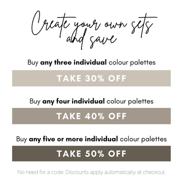 Promotional text offering discounts on Australian Flora color palettes with different purchase quantities.