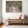 Australian bush landscape premium framed canvas wall art featuring neutral tones, by Australian Flora