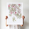 Blue gum leaves and blossoms photography print by Australian Flora