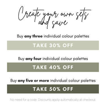 Promotional text offering discounts on Australian Flora color palettes with different purchase quantities.