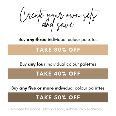Promotional text offering discounts on Australian Flora color palettes with different purchase quantities.
