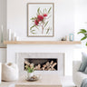 Hakea framed botanical photography in a solid timber frame displayed in a Hamptons-style living room — Australian native wall art